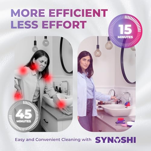 Synoshi PRO Cone Brush Heads Set (2 Units) | For Electric Spin Scrubber Bathroom & Shower Cleaning Brush Universal Cleaning for Kitchen, Floors.