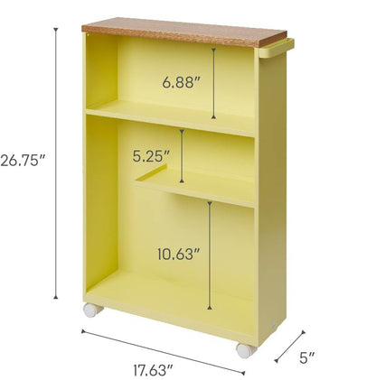 YAMAZAKI Home Bathroom Cart, Rolling Slim Utility Storage with Handle, Yellow - color: Yellow