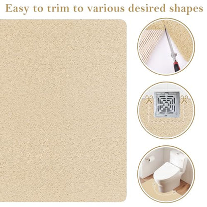 Shower Mat Bathtub Mat Non-Slip,24x24 inch, Soft Tub Mat with Drain,PVC Loofah Bath Mat (Phthalate Free) for Tub and Bathroom,Quick Drying,Khaki - color: Khaki, size: 24" x 24" (Rectangular)