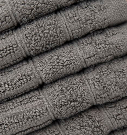 PH Pleasant Home Diamond Wash Cloths Set - 12 Pack (12” x 12”) – 509 GSM - 100% Ring Spun Cotton Wash Cloth - Super Soft and Highly Absorbent Face Towels(Dark Grey) - color: Dark Grey, style: Diamond