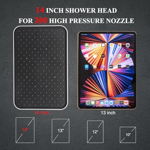 Rainfall Shower Head with Handheld, 14 Inch Rain Shower Head Combo,High Pressure Fixed Showerhead and 10 Spray Settings Handheld Shower Heads,Bathroom Accessories,Chrome - style: Basic