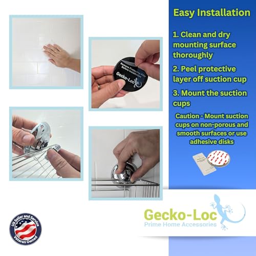 Gecko-Loc Soap Dish Suction mounting Bath soap bar Holder for Bathroom, Metal Bath Shower Bathtub Wall Tile or Kitchen Sink soap or Sponge Dishes - Silver - color: Silver