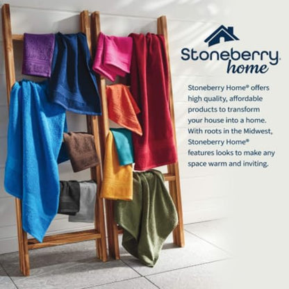 Stoneberry Home® 6-Piece Waffle Towel Set Cotton Cobalt - color: Cobalt