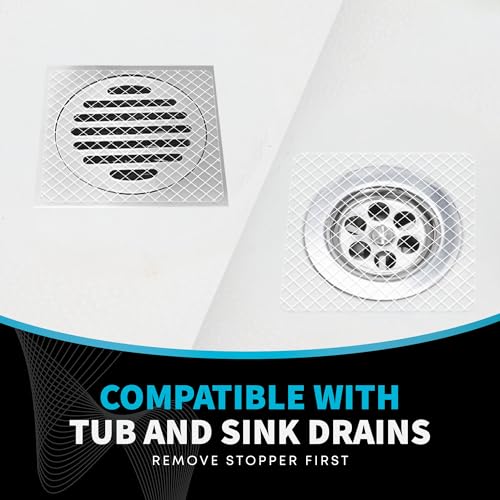 TubShroom 26 Pack Square Disposable Drain Cover - Hair Catcher Mesh Sticker Strainers for Shower Bathtub and Bathroom - Hair Catcher Sticker Drain Protector - Half Year Supply - size: 26 Pack, style: Square