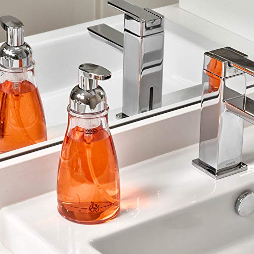 iDesign BPA-Free Plastic Refillable Foaming Soap Dispenser - 3.12" x 3.12" x 7.45", Clear/Chrome - color: Clear/Chrome, style: Pack of 1