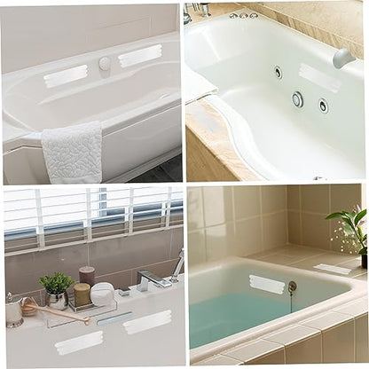 6pcs Transparent Non Slip Bath Strips Adhesive Stickers for Bathtubs Showers Stairs and Floors Skid for Bathroom Safety - size: 6 pcs