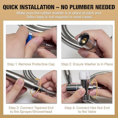 Handheld Bidet Sprayer for Toilet – Adjustable Water Pressure | Stainless Steel Jet Spray Kit with Bidet Hose - Feminine Wash, Muslim Shower, Diaper Cleaning (Stainless Steel, 1 Set) - color: Stainless Steel, size: 1 Set