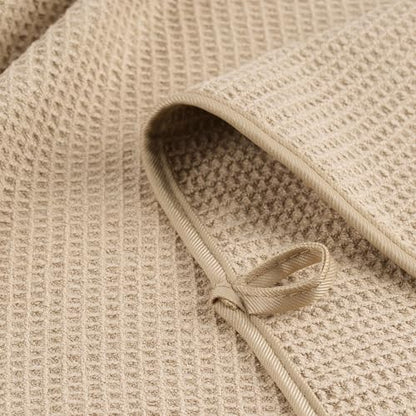 POLYTE 380 GSM Poly Blend Microfiber Quick Dry Waffle Bath Towel, 30x60 in | 2 Pack, Oversize, Lint Free, Body Towel - color: Beige