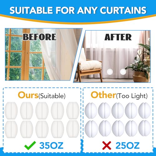 YixangDD 20 Pack Shower Curtain Weights, Magnetic Curtain Weights, 10 Pairs | Silicone Wrapped Rust-Proof Curtain Clips Outdoor for Shower Liner, Drapery, Tablecloth, Flag from Blowing Around, White - color: 20 Packs