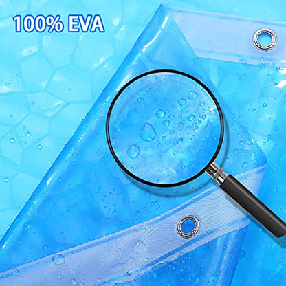 Bostofy Waterproof Shower Curtain Liner EVA Thick Shower Curtain with Heavy Duty 3 Bottom Magnets, Shower Liner for Shower Stall, Bathtubs, 3D Pebble Pattern, 72 x 72,12 Hooks - color: Blue Cube, size: 72"W x 72"L (Pack of 1)