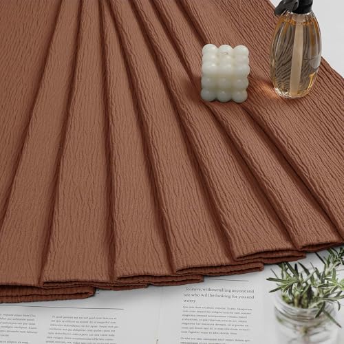 Aiyufeng 3D Textured Terracotta Shower Curtain for Bathroom, Fabric Shower Curtain Soft Cloth & Hotel Spa Quality, Luxury Boho Bathroom Curtains, Machine Washable, Terracotta, 72x72 Inches - color: Terracotta, size: 72"W x 72"L (Pack of 1)