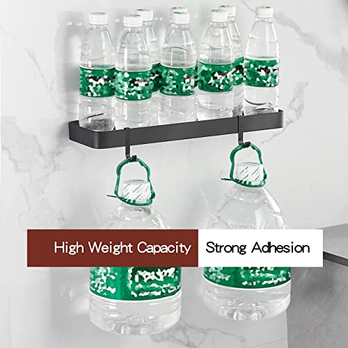 Bathroom Shelves Wall Mounted Glass Shelf for Floating Shelf Tempered Glass Shelves 2 Tier Bathroom Wall Organizer(Black) - color: Black(rectangular)