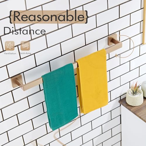 KOKOSIRI 24-Inch Towel Rack for Bathroom Kitchen Towel Bars Wall Mount SUS304 Stainless Steel Towels Holder, Champagne Bronze B4003CPG-L24 - color: Champagne Bronze, size: 24-Inch