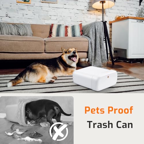 MOPALL Small Bathroom Trash Can with Lid, 3.2 Gallon / 11.5 L Slim Plastic Garbage Bin with Pop-Up Lid, Mini Waste Basket Can Dog Proof for Kitchen, Bedroom, Office, Laundry, Toilet, Rv, White - size: 3.2 Gallon