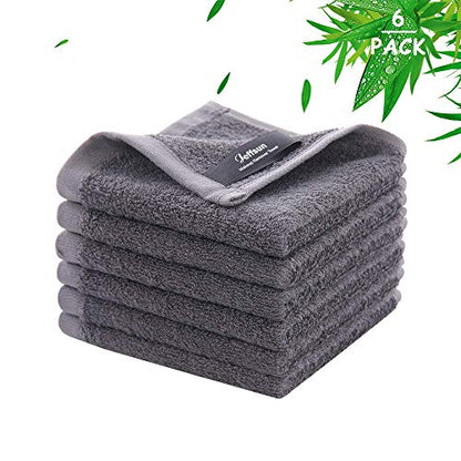 Wash Cloths 6 Pack,Super Soft Face Towel for Sensitive Skin,10''x10'',Grey | 100% Viscose,Makeup Removal,Easy Rinsed,Gently Wash Face and Body,Fast Dry,Hanging Loop,Face Cleans,Women Skin Care Routine - color: Grey, size: 10x10 inch-6 Pack