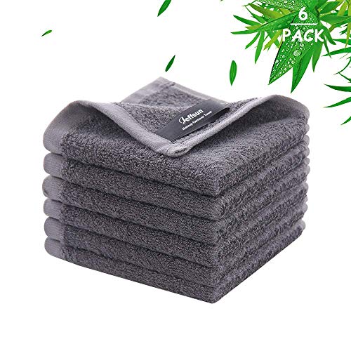 Wash Cloths 6 Pack,Super Soft Face Towel for Sensitive Skin,10''x10'',Grey | 100% Viscose,Makeup Removal,Easy Rinsed,Gently Wash Face and Body,Fast Dry,Hanging Loop,Face Cleans,Women Skin Care Routine - color: Grey, size: 10x10 inch-6 Pack