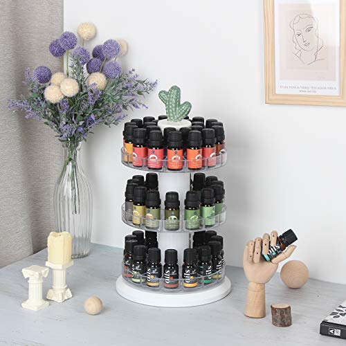J JACKCUBE DESIGN Rotating Essential Oil Display Stand Spinning Rack for 45 Bottles(up to 72) Organizer 3 Tier Storage Holder -MK505B (3 Tier) - color: 3 Tier