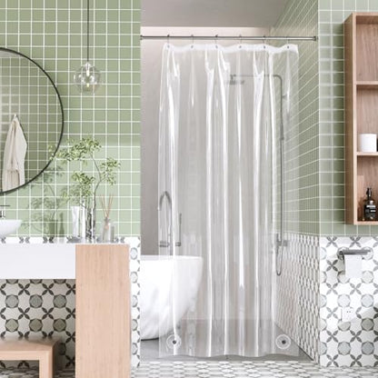 AmazerBath Stall Shower Curtain Liner, 36x78 Clear Shower Curtain Liner, Long Waterproof Plastic Shower Liner, Lightweight PEVA Shower Curtain with 2 Magnets and 6 Rustproof Metal Grommets - color: Clear, size: 36"W x 78"L (Pack of 1)