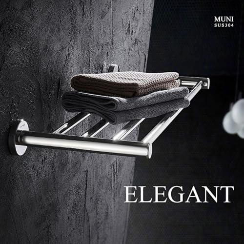 20 Inch Bathroom Towel Rack, Hotel Style Towel Racks for Bathroom Wall Mounted, Modern Towel Bar Rack, 2-Tier Towel Shelves, Polished Chrome - color: Polished Chrome, size: 20 Inches