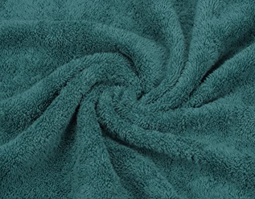 American Soft Linen 100% Cotton Luxury Turkish Towels, 6 Piece Towel Set | Soft Absorbent Quick Dry OEKO Tex Standard 100 Certificated Durable Machine Washable Premium Hotel Quality - color: Teal