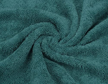 American Soft Linen 100% Cotton Luxury Turkish Towels, 6 Piece Towel Set | Soft Absorbent Quick Dry OEKO Tex Standard 100 Certificated Durable Machine Washable Premium Hotel Quality - color: Teal