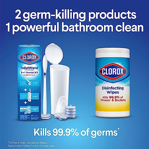Clorox ToiletWand Disposable Toilet Cleaner Refills, Rainforest Rush Scent, 30 Count, Kills 99.9% of Germs, Touch-Free Toilet Cleaning