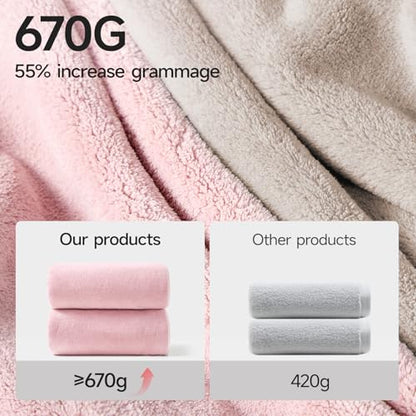 REDKISS Pack of 6 Pink Towel Set - 2 Extra Large Bath, 2 Hand, 2 Washcloths, Ultra Soft & Highly Absorbent, Quicker to Dry, Towels for Bathroom, Spa, Hotel, Gym - color: Pink