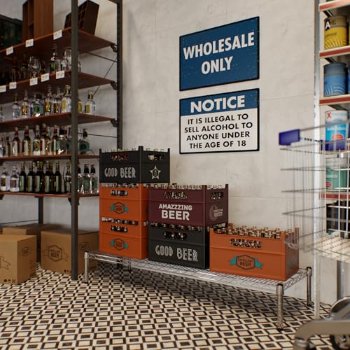 18" Deep x 54" Wide x 8" Height Wire Shelving Kit | 1-Tier | NSF Commercial Storage Rack Unit - size: 18" Deep x 54" Wide