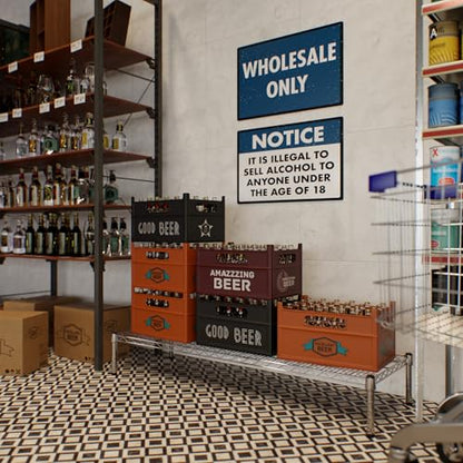 18" Deep x 54" Wide x 8" Height Wire Shelving Kit | 1-Tier | NSF Commercial Storage Rack Unit - size: 18" Deep x 54" Wide