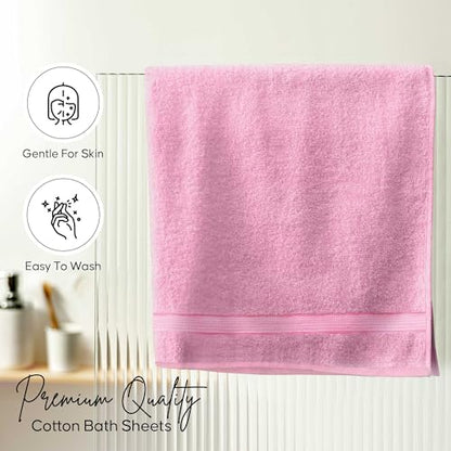 Pink Bath Sheets Extra Large (35x70 Inches), 100% Ring-Spun Cotton, 600 GSM - Super Soft, Highly Absorbent, Premium Hotel Quality Bath Towels Set of 2 - color: Pink