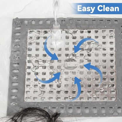 Shower Drain Hair Catcher,4.72",Hair Catcher for Bathroom Drain,Sink,Tub | Shower Drain Cover Protector,Easy Installation Clean,Prevents Clogged For Bath/Laundry room/Kitchen/Floor Drain,Sink,Bathtub - size: Square 4.72 inch