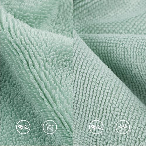 MICROFI Ring Spun Terry Microfiber Bath Towel Set, 3 Piece, Oversize, Quick Dry, Lint Free, Includes Bath, face, and Hand Towels (Green) - color: Green