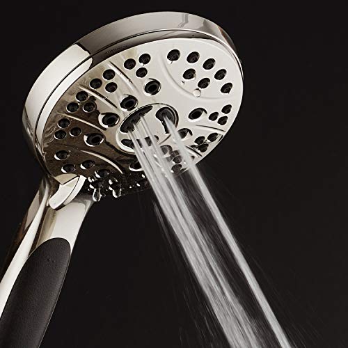 High Pressure 6-setting Luxury Handheld Shower Head – 6 Foot Stainless Steel Hose – Anti Clog Jets – Anti Slip Grip – All Brushed Nickel Finish – Top US Brand – Includes Extra Wall Bracket - color: Brushed Nickel, style: 2.5 Gallons Per Minute
