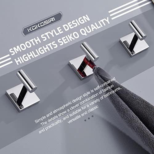 KOKOSIRI Robe Hook Bathroom Towel Coat Hooks for Bath Kitchen Wall 3 Pack Chrome Stainless Steel B1013CH-P3 - color: Polished Chrome, size: 3 Pack