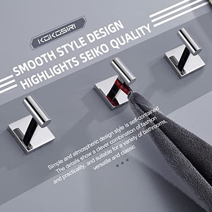 KOKOSIRI Robe Hook Bathroom Towel Coat Hooks for Bath Kitchen Wall 3 Pack Chrome Stainless Steel B1013CH-P3 - color: Polished Chrome, size: 3 Pack