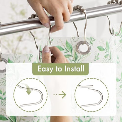 Shower Curtain Rings, Rust-Resistant Metal Shower Hooks Ring Shower Rings for Curtain Rolling Shower Curtain Hooks for Bathroom Shower Rod Shower Curtain Hangers, Set of 12, Matte Nickel - color: Matte Nickel
