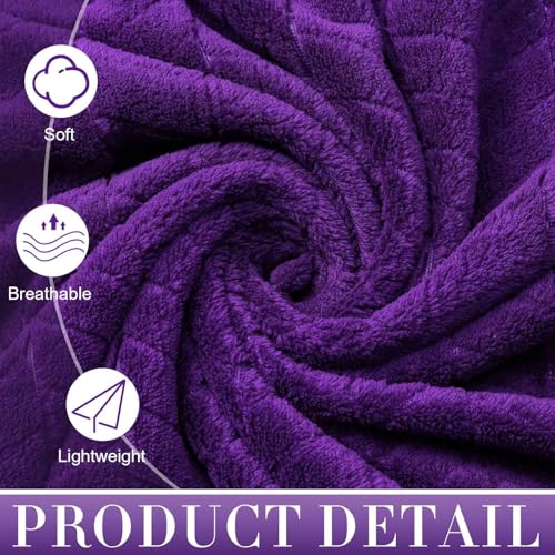 SmoothNovelty Set of 6 Extra Large Bath Towel 40 x 80 Inches Oversized Bath Sheet with 2 Shower Towels 2 Hand Towels 2 Washcloths for Adults Bathroom Spa Gym Quick Dry(Chevron Design,Purple) - color: Purple