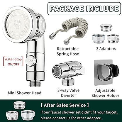 ZCONIEY Sink Faucet Sprayer Attachment Hair Pet Rinser Showerhead with Stop Water-saving Function - color: a-silver