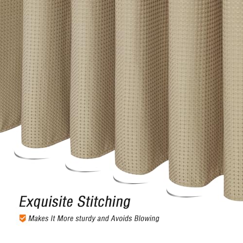 Beige Fabric Shower Curtain, 72 X 72 | Cloth-Textured Shower Curtain for Bathroom - Soft Cloth & Hotel Spa Luxury, Water Repellent, Machine Washable - color: Beige, size: 72"W x 72"L (Pack of 1)