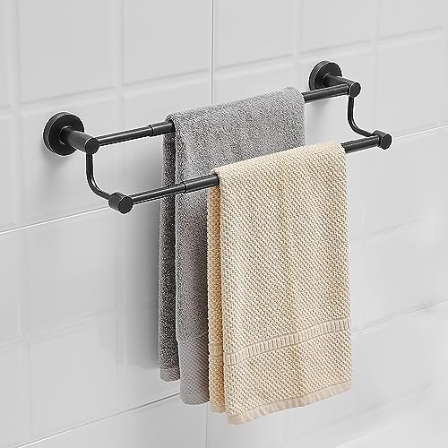 Double Towel Bar Towel Rack for Bathroom Towel Rod Oil Rubbed Bronze | Adjustable 16-26 In,Wall Mounted Towel Holder, Stainless Steel, Rustproof, Towel Bar Rod Hanger Hardware Accessories Hotel - color: Oil Rubbed Bronze