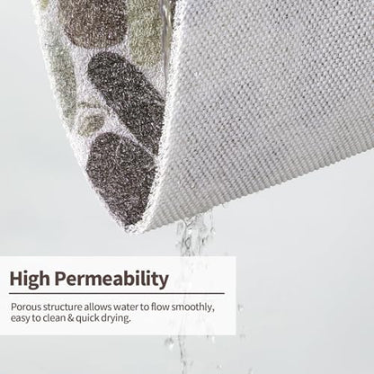 Hombys Non Slip Shower Mat 27x27 in, Shower Floor Mats with Drain Hole, Secure PVC Loofah Mat, Boho Coffee Pebble - color: Coffee Pebble, size: 27" x 27" (Rectangular)