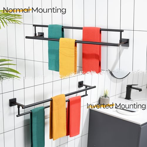 KOKOSIRI Towel Bars 32-Inch Bathroom Towel Holder Oil Rubbed Bronze Double Bath Towel Racks Wall Mounted Stainless Steel B5009ORB-L32 - color: Oil Rubbed Bronze, size: 32-Inch