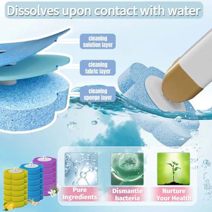 Disposable Toilet Brush with 36 Refills,Toilet Bowl Cleaner,Toilet Cleaning Supplies,Wall Mounted Toilet Wand Brush Kit with Holder for Bathroom Cleaning & Hygiene Bathtub Maintenance