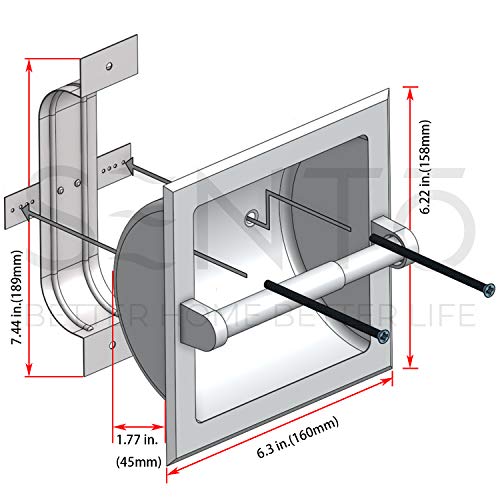 SENTO Recessed Oil Rubbed Bronze Toilet Paper Holder, Wall Mounted Heavy Duty Metal Toilet Paper Roll Holder with Rear Mounting Bracket, in Wall, Easy Installation, Oil-Rubbed Bronze - color: Oil-rubbed Bronze