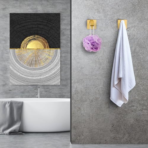 Towel Hooks for Bathrooms Robe Hook Coat Hook 4 Pack Brushed Gold Stainless Steel Heavy Duty 33 Lbs Wall Mounted Square Hooks for Bathroom Kitchen Bedroom - color: Brushed Gold
