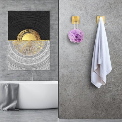 Towel Hooks for Bathrooms Robe Hook Coat Hook 4 Pack Brushed Gold Stainless Steel Heavy Duty 33 Lbs Wall Mounted Square Hooks for Bathroom Kitchen Bedroom - color: Brushed Gold