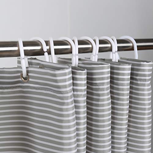 Mens Stall Shower Curtain for Bath Neutral Black and Grey Striped Pattern, Polyester Fabric Cloth, 6 Hooks 36" W×72" H Inch - color: Blackgrey, size: 36"W x 72"L (Pack of 1)