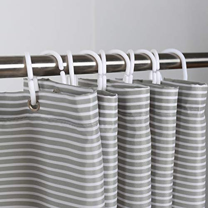 Mens Stall Shower Curtain for Bath Neutral Black and Grey Striped Pattern, Polyester Fabric Cloth, 6 Hooks 36" W×72" H Inch - color: Blackgrey, size: 36"W x 72"L (Pack of 1)