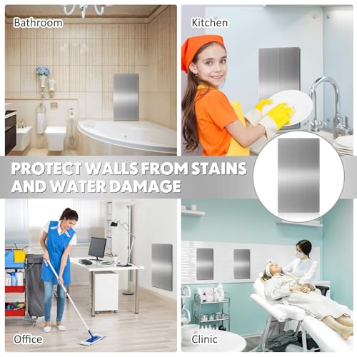 Gisafai 1 Pcs 24 x 12 Inch Stainless Steel Backsplash Panel Hand Dryer Splash Guard Wall Backsplash Protector with Ultra Strength Adhesive for Bathroom, Kitchen, Stovetop - size: 24 x 12 Inches