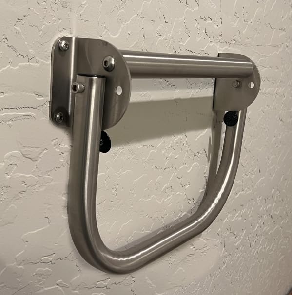 Extend-A-Hand Folding Grab Bar Extension 32" | Heavy-Duty Stainless Steel Wall-Mounted Bathroom Safety Bar for Shower, Toilet & Bathtub - color: Stainless Steel, size: 32x12 inches